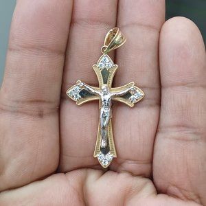 14kt real gold cross pendant